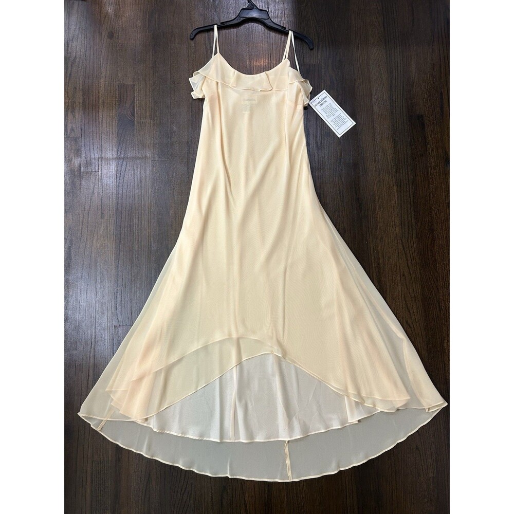 Vintage Y2K Chadwick’s NWT Butter Yellow Flowy Asymmetrical Dress Fairy Sz 14
